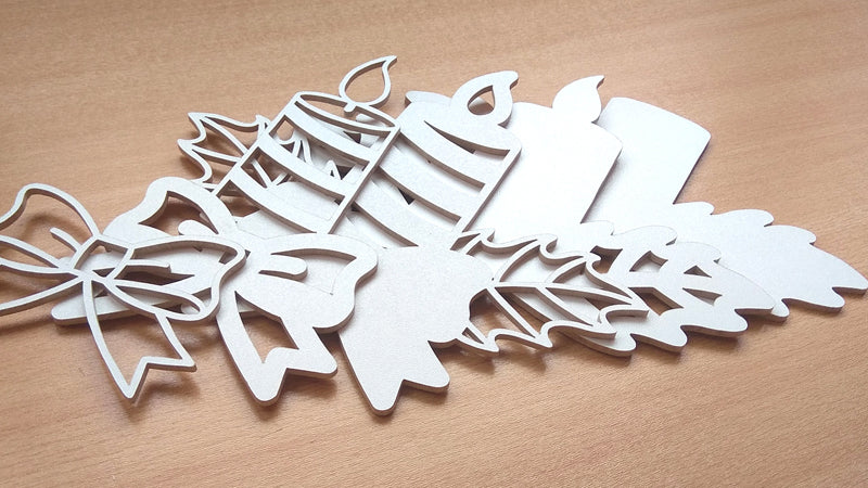 C093-Christmas Candle Layered Scroll Saw Pattern - Alex Fox Patterns
