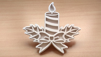C093-Christmas Candle Layered Scroll Saw Pattern - Alex Fox Patterns