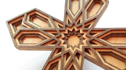C094-Cross Layered Scroll Saw Pattern - Alex Fox Patterns