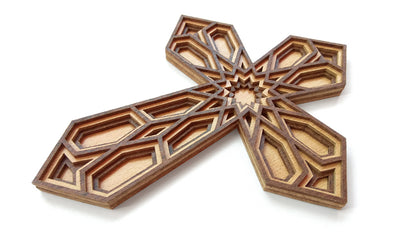 C094-Cross Religious Layered Scroll Saw Pattern - Alex Fox Patterns