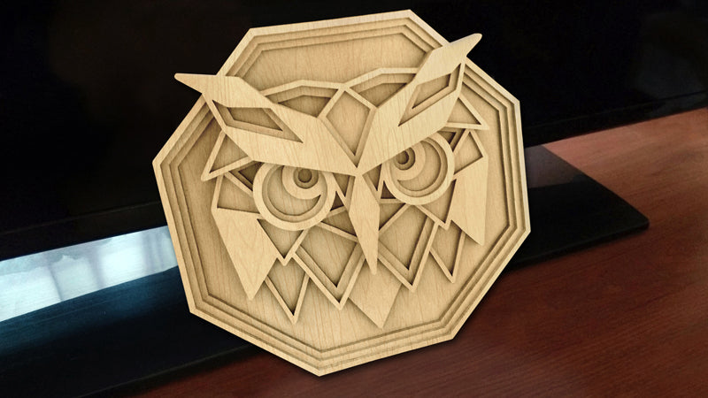 C095-Owl Geometric Layered Scroll Saw Pattern - Alex Fox Patterns