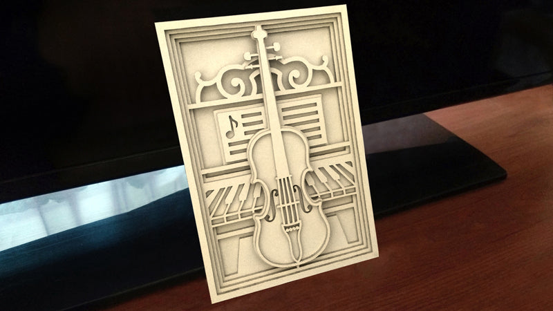 C096-Violin and Piano Music Layered Scroll Saw Pattern - Alex Fox Patterns