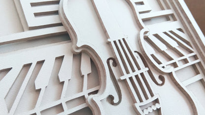 C096-Violin Layered Scroll Saw Pattern - Alex Fox Patterns