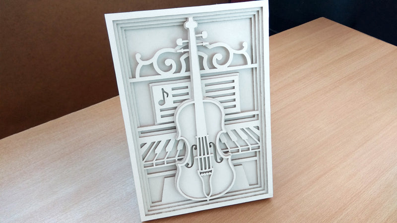 C096-Violin Music Layered Scroll Saw Pattern - Alex Fox Patterns