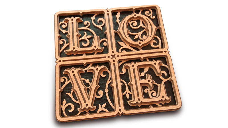 C099-Love Layered Ornament Scroll Saw Pattern - Alex Fox Patterns