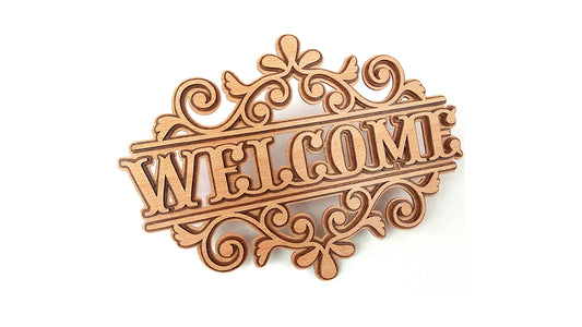 C101-Welcome Layered Scroll Saw Pattern - Alex Fox Patterns