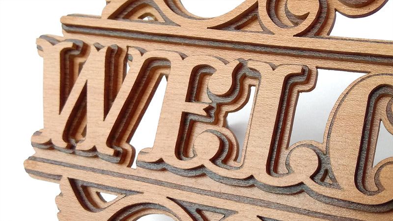 C101-Welcome Layered Scroll Saw Pattern - Alex Fox Patterns