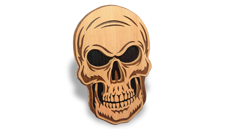 C106-Skull Layered Scroll Saw Pattern - Alex Fox Patterns