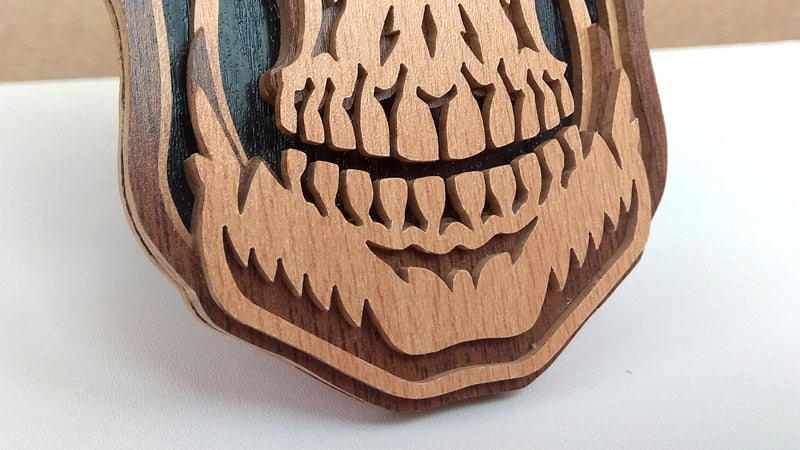 C106-Skull Layered Scroll Saw Pattern - Alex Fox Patterns