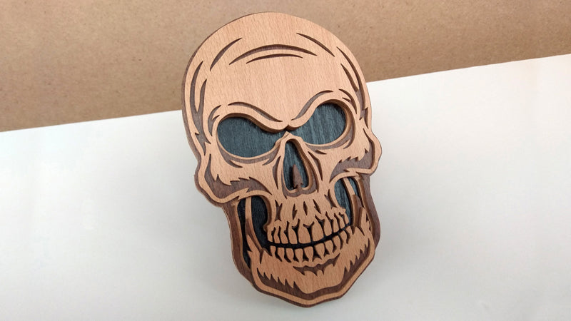 C106-Skull Layered Scroll Saw Pattern - Alex Fox Patterns