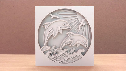 C108-Dolphins Layered Scroll Saw Pattern - Alex Fox Patterns