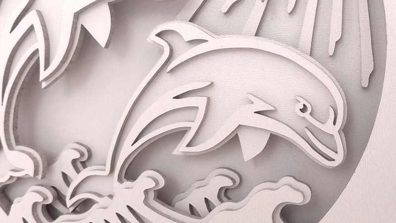 C108-Dolphins Layered Scroll Saw Pattern - Alex Fox Patterns