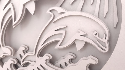 C108-Dolphins Layered Scroll Saw Pattern - Alex Fox Patterns