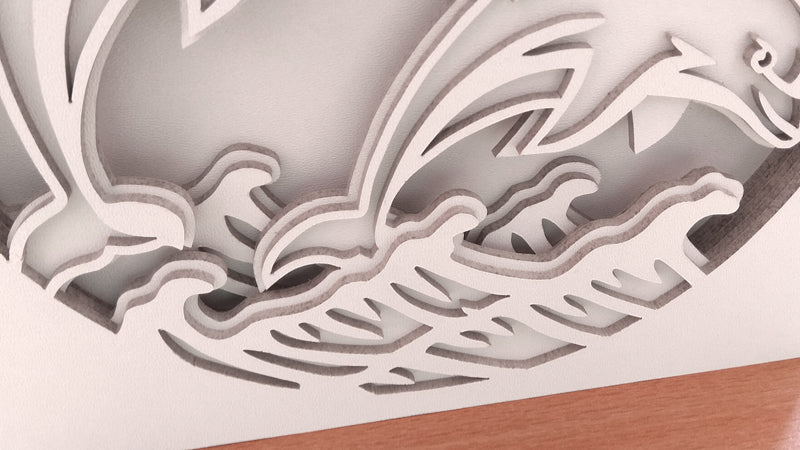 C108-Dolphins Layered Scroll Saw Pattern - Alex Fox Patterns