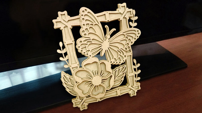 C110-Butterfly Layered Scroll Saw Pattern - Alex Fox Patterns