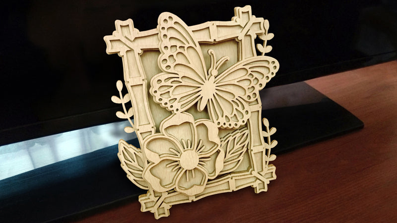 C110-Butterfly Layered Scroll Saw Pattern - Alex Fox Patterns
