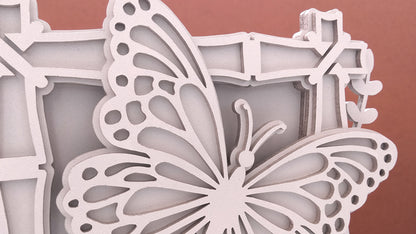 C110-Butterfly Layered Scroll Saw Pattern - Alex Fox Patterns