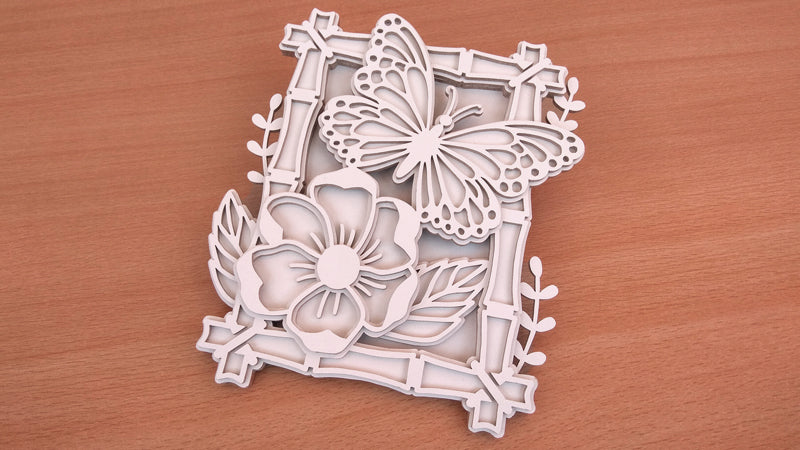 C110-Butterfly Layered Scroll Saw Pattern - Alex Fox Patterns