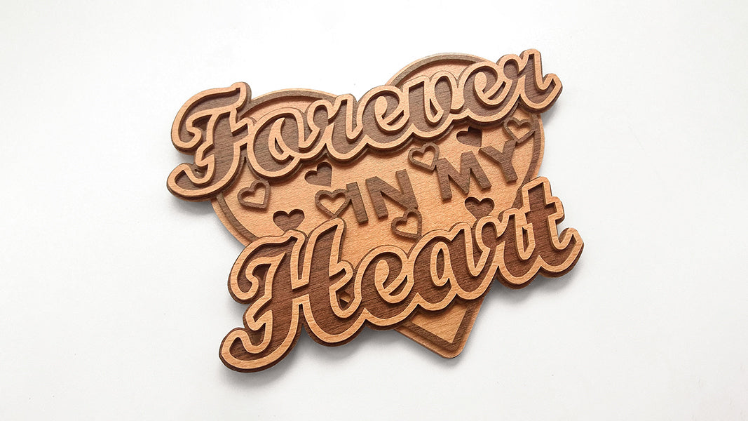 C112-Forever In My Heart Layered Scroll Saw Pattern - Alex Fox Patterns