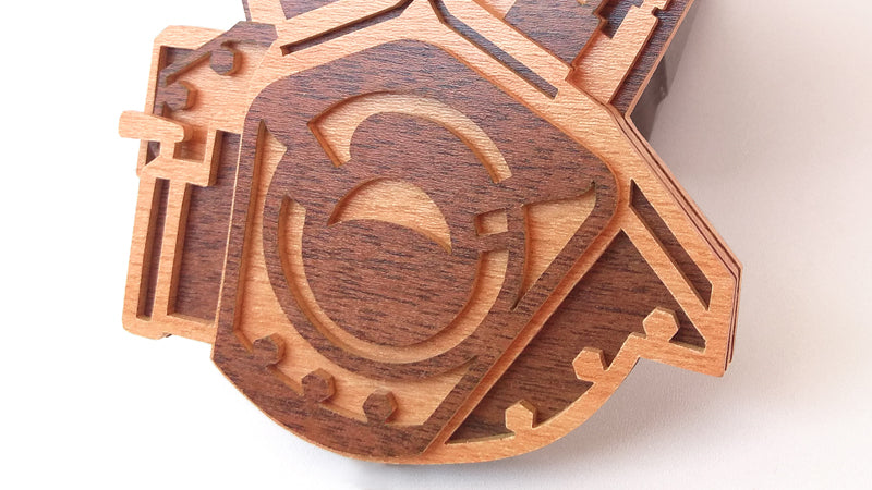 C113-Engine Layered Scroll Saw Pattern - Alex Fox Patterns