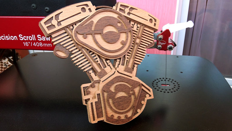 C113-Engine Layered Scroll Saw Pattern - Alex Fox Patterns