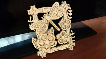 C114-Dragonfly Layered Scroll Saw Pattern - Alex Fox Patterns