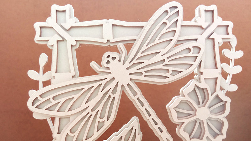 C114-Dragonfly Layered Scroll Saw Pattern - Alex Fox Patterns