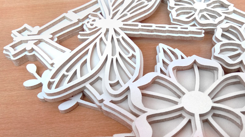 C114-Dragonfly Layered Scroll Saw Pattern - Alex Fox Patterns