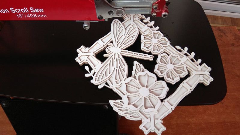 C114-Dragonfly Layered Scroll Saw Pattern - Alex Fox Patterns