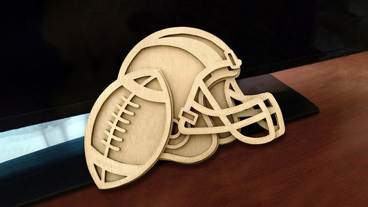 C115-American Football Helmet Layered Scroll Saw Pattern - Alex Fox Patterns