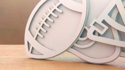 C115-Football Layered Scroll Saw Pattern - Alex Fox Patterns