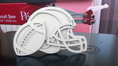 C115-Football Helmet Layered Scroll Saw Pattern - Alex Fox Patterns