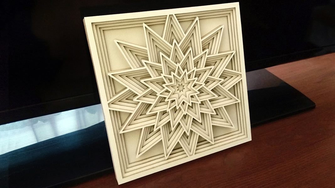 C116-Geometric Ornament Layered Scroll Saw Pattern - Alex Fox Patterns