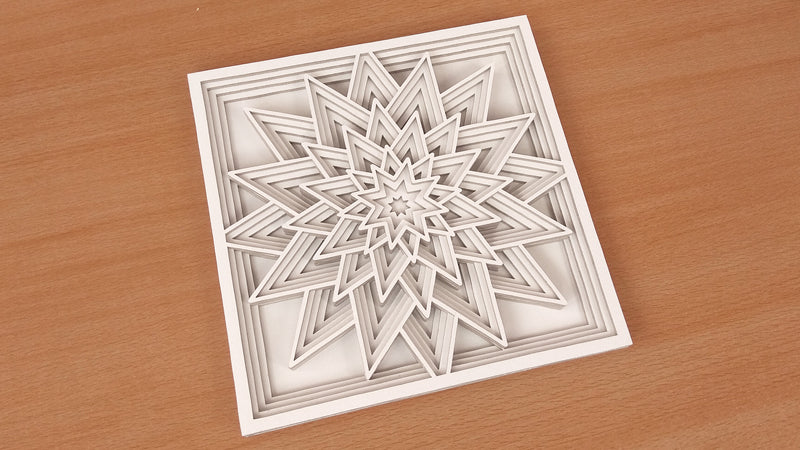 C116-Geometric Ornament Layered Scroll Saw Pattern - Alex Fox Patterns