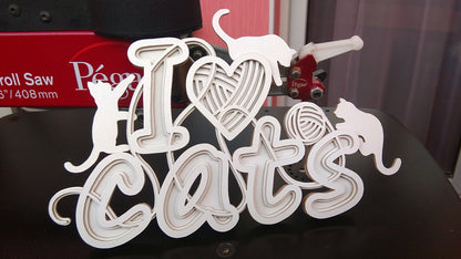 C117-Cats Layered Scroll Saw Pattern - Alex Fox Patterns
