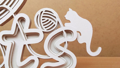 C117-Cats Layered Scroll Saw Pattern - Alex Fox Patterns
