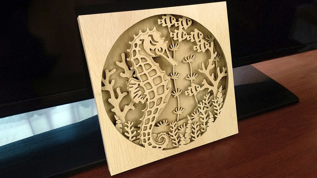 C119-Seahorse Layered Scroll Saw Pattern - Alex Fox Patterns