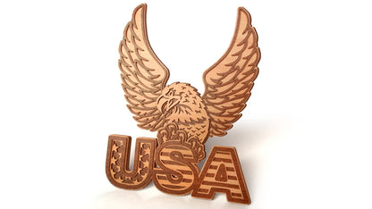 C121-Eagle USA Layered Scroll Saw Pattern - Alex Fox Patterns