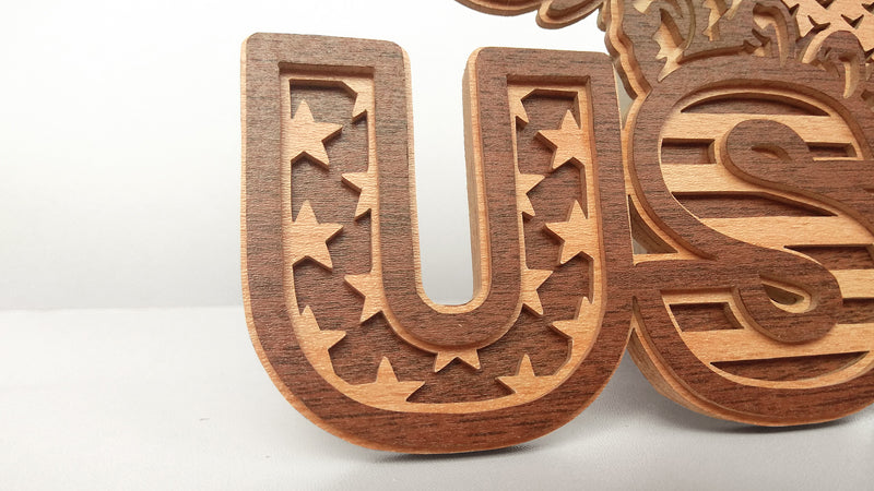 C121-Eagle USA Layered Scroll Saw Pattern - Alex Fox Patterns