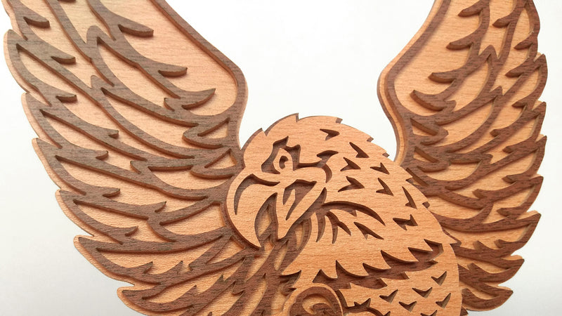 C121-Bold Eagle Layered Scroll Saw Pattern - Alex Fox Patterns