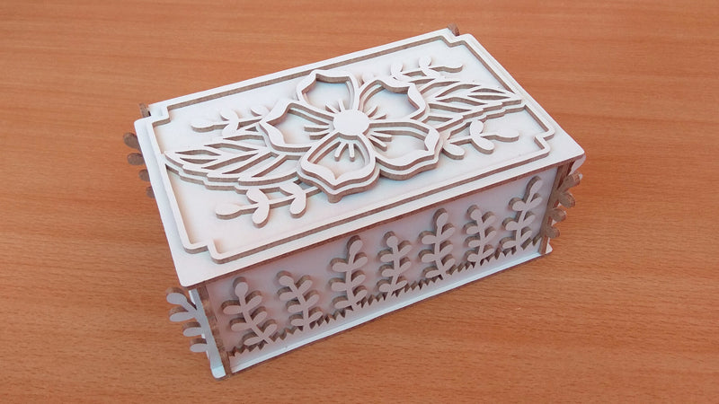 C122-Flower Box Scroll Saw Pattern - Alex Fox Patterns