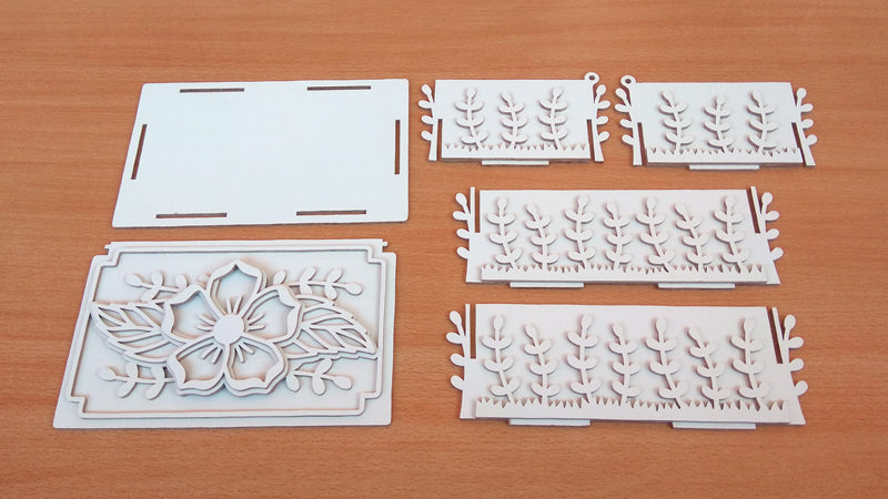 C122-Flower Box Scroll Saw Pattern - Alex Fox Patterns