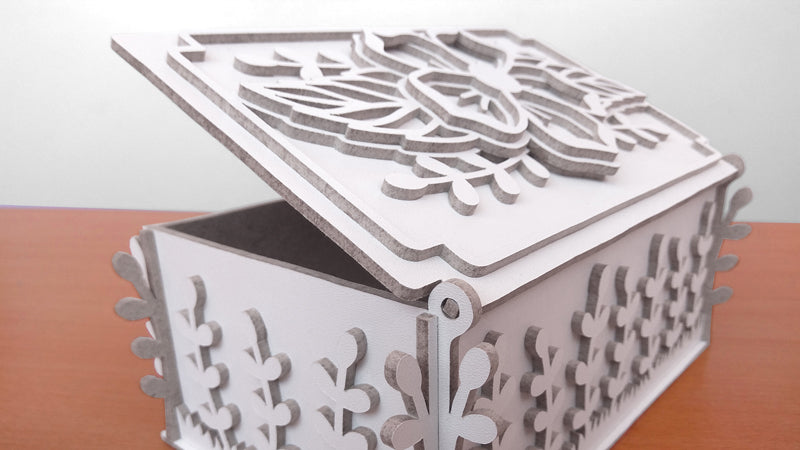 C122-Flower Box Scroll Saw Pattern - Alex Fox Patterns