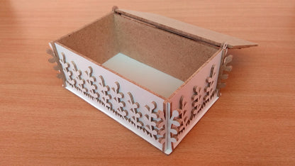 C122-Flower Box Scroll Saw Pattern - Alex Fox Patterns