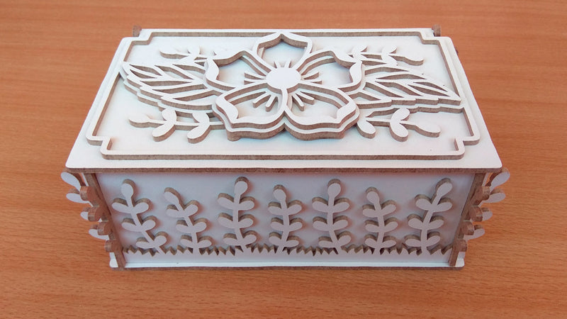 C122-Flower Box Scroll Saw Pattern - Alex Fox Patterns