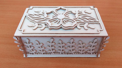 C122-Flower Box Scroll Saw Pattern - Alex Fox Patterns