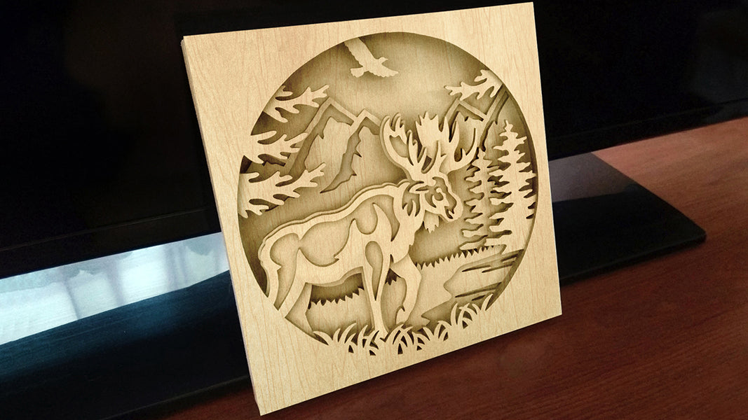 C123-Moose Layered Scroll Saw Pattern - Alex Fox Patterns