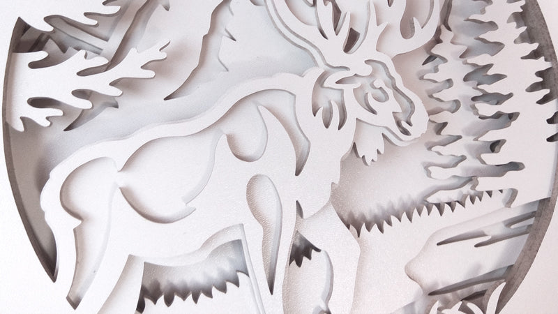 C123-Moose Layered Scroll Saw Pattern - Alex Fox Patterns