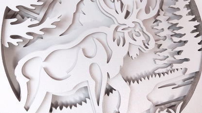 C123-Moose Layered Scroll Saw Pattern - Alex Fox Patterns