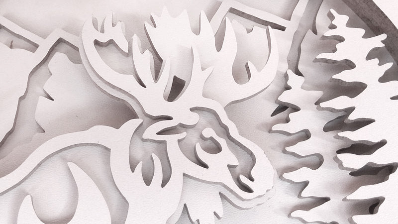 C123-Moose Layered Scroll Saw Pattern - Alex Fox Patterns